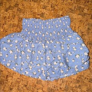 Hollister Blue Floral Skater Skirt